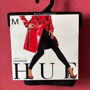 HUE Black Cotton Leggings Medium NWT UNOPENED